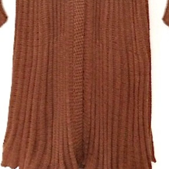 MADISON-Pleated Crochet Maxi Cardigan Sweater - Picture 4 of 10